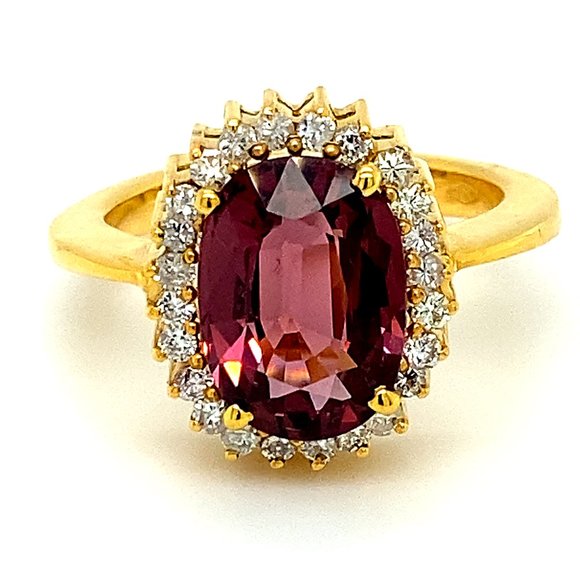 Red Spinel 4.55ct Diamonds Solid 18K Gold Ring - Picture 3 of 7
